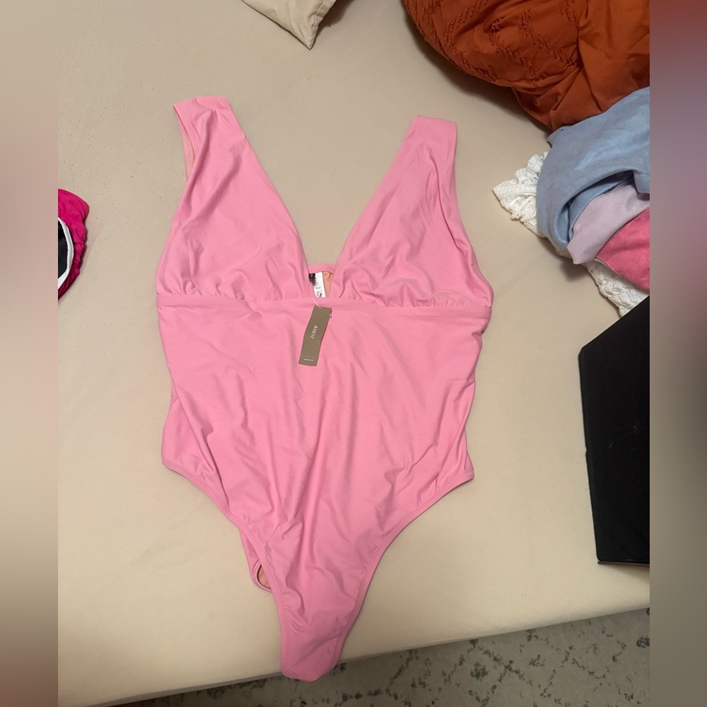 Pink j crew one piece swimsuit